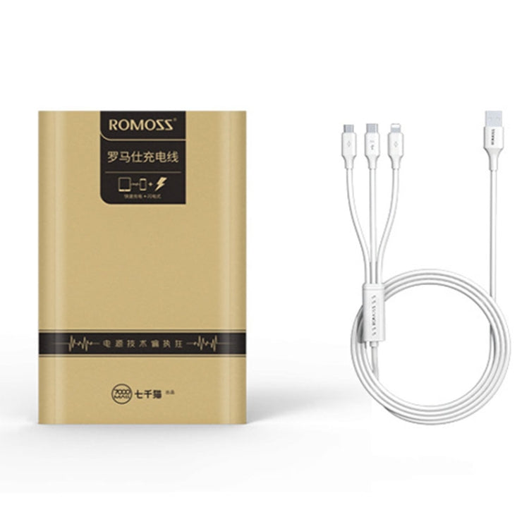 ROMOSS CB251N 66W 8 Pin + USB-C/Type-C + Micro USB 3 In 1 Charging Data Cable (1.2m) - Multifunction Cable by ROMOSS | Online Shopping South Africa | PMC Jewellery | Buy Now Pay Later Mobicred