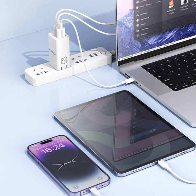 65W ROMOSS AC65H USB+Type-C/USB-C 65W Multifunctional Foldable GaN Charger, CN Plug - USB Charger by ROMOSS | Online Shopping South Africa | PMC Jewellery | Buy Now Pay Later Mobicred