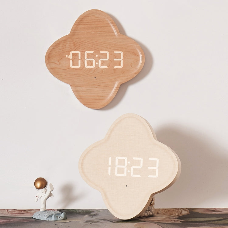 G236 LED Digital Display Flower Shape Living Room Wall Clock(Cotton Linen) - Wall Clock by PMc TechLife | Online Shopping South Africa | PMc TechLife | Buy Now Pay Later Mobicred