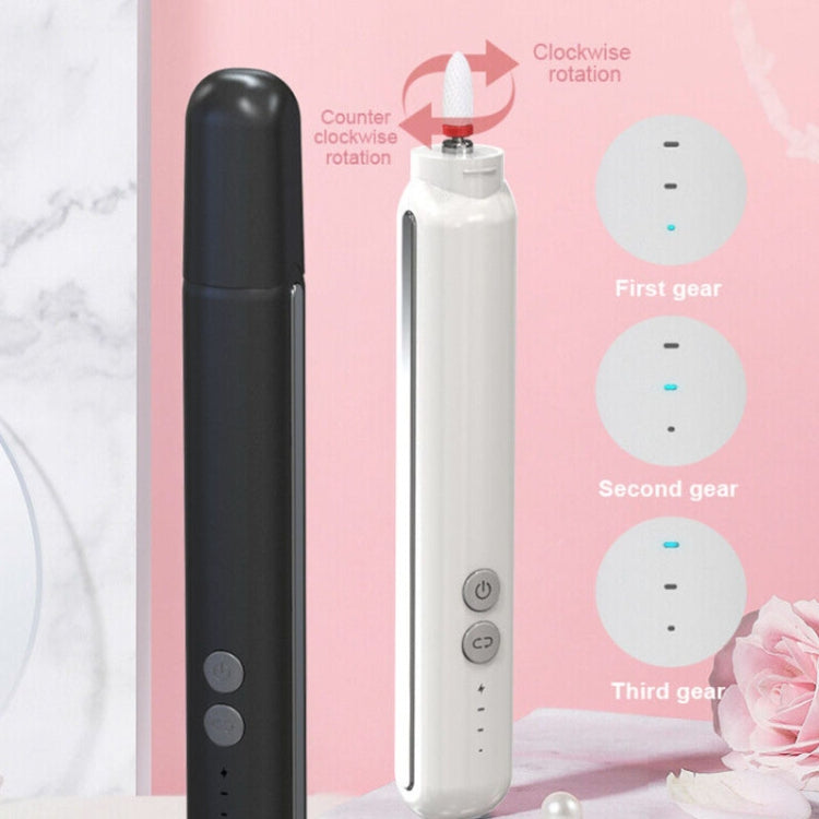 Rechargeable Nail Drill Machine Set with Ceramic Drill Bit Spot Lighting(White) - Grinding Tools & Accessories by PMC TechLife | Online Shopping South Africa | PMC TechLife