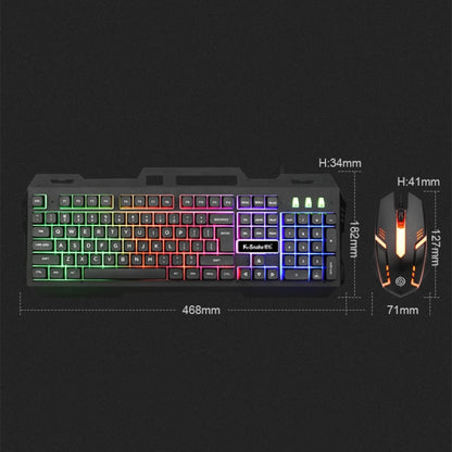 K-Snake Mechanical Feel Keyboard Mouse Kit USB Wired 104 Keycaps Computer Keyboard, Style: Keyboard+Mouse (White) - Wired Keyboard by K-Snake | Online Shopping South Africa | PMC Jewellery | Buy Now Pay Later Mobicred