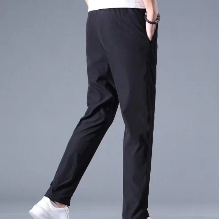 Mens Summer Thin Elastic Waist Pants, Size: XL(Black) - Pants by PMC Jewellery | Online Shopping South Africa | PMC Jewellery