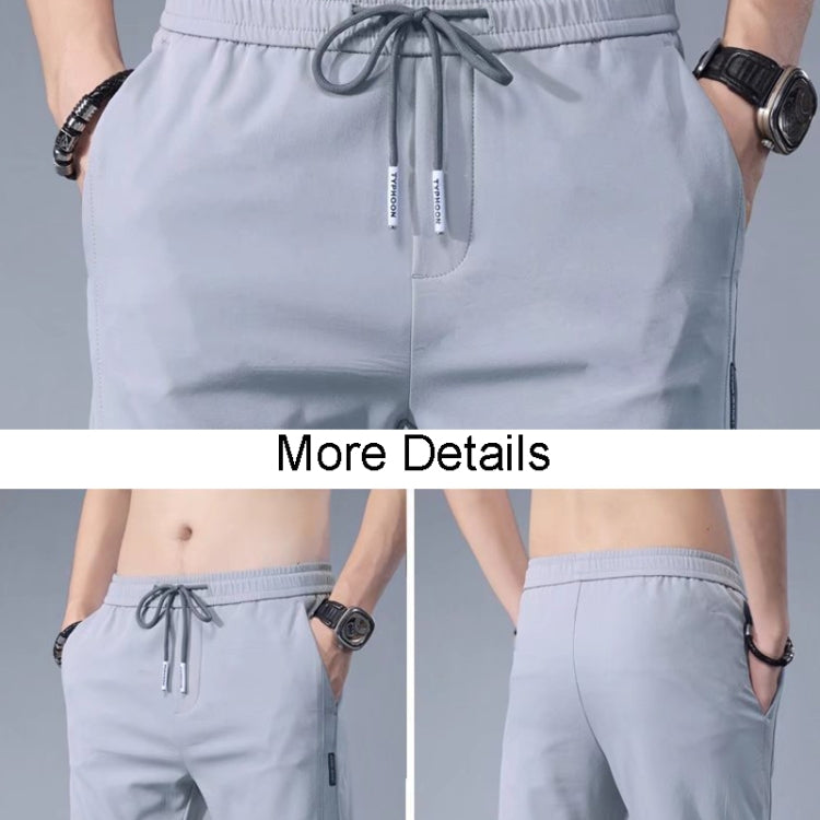 Mens Summer Thin Elastic Waist Pants, Size: M(Light Gary) - Pants by PMC Jewellery | Online Shopping South Africa | PMC Jewellery