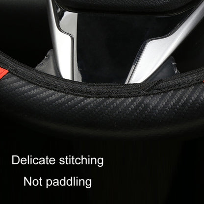 38cm Carbon Fiber Elastic Leather Without Inner Ring Car Steering Wheel Cover, Color: Black - Steering Wheel Accessories by PMC Jewellery | Online Shopping South Africa | PMC Jewellery | Buy Now Pay Later Mobicred