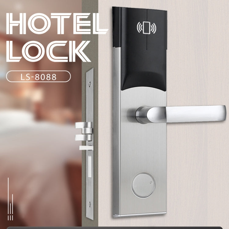 LOCSTAR  8088 RFID Card +Mechanical Key Unlock Hotel Door Lock(Matt Black) - Door Lock by LOCSTAR | Online Shopping South Africa | PMC Jewellery | Buy Now Pay Later Mobicred