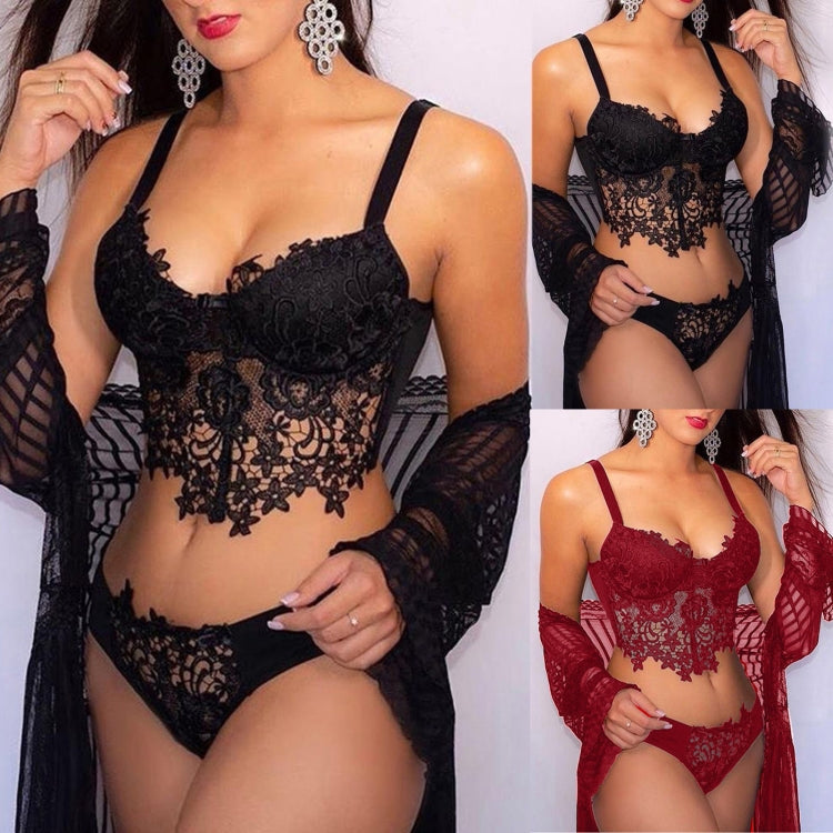 Push Up Bra & Panties Sets Women Sexy Lingerie Lace Underwear, Size: M(Black) - Ladies Underwear by PMC Jewellery | Online Shopping South Africa | PMC Jewellery