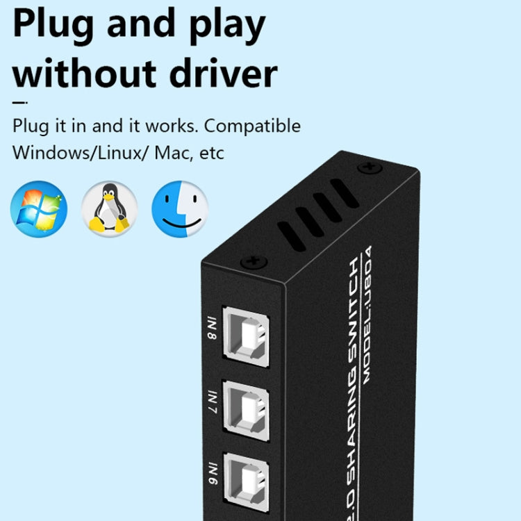 FJGEAR FJ-U804 8 In 4 Out USB2.0 Sharing Switch Extender - Switch by FJGEAR | Online Shopping South Africa | PMC Jewellery | Buy Now Pay Later Mobicred