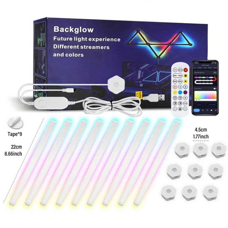 9pcs /Set LED WIFI Graffiti Bluetooth Smart Splicing Quantum Light DIY Atmosphere Lighting With Remote Control, US Plug(White) - Novelty Lighting by PMC TechLife | Online Shopping South Africa | PMC TechLife | Buy Now Pay Later Mobicred