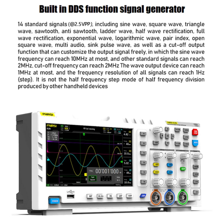 FNIRSI 2 In 1 Dual-Channel 100M Bandwidth Digital Oscilloscope 1GS Sampling Signal Generator, EU Plug 1014D +P4100 Probe - Digital Multimeter by FNIRSI | Online Shopping South Africa | PMC Jewellery | Buy Now Pay Later Mobicred