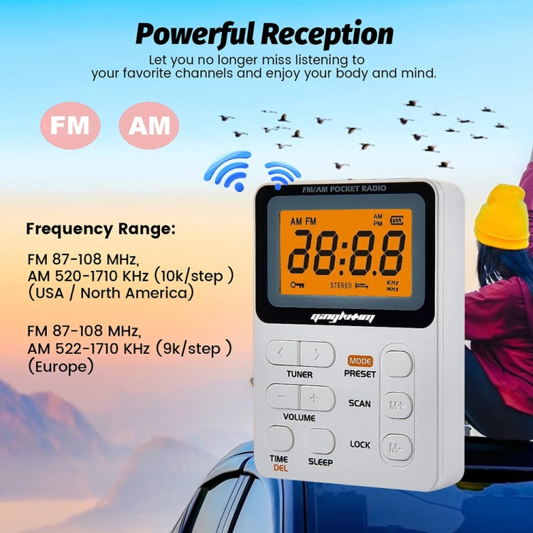 SH-01 LED Display Portable FM/AM Two-band Radio Special for Listening Tests, Style: JPN Version(White) - Radio Player by PMC Jewellery | Online Shopping South Africa | PMC Jewellery | Buy Now Pay Later Mobicred