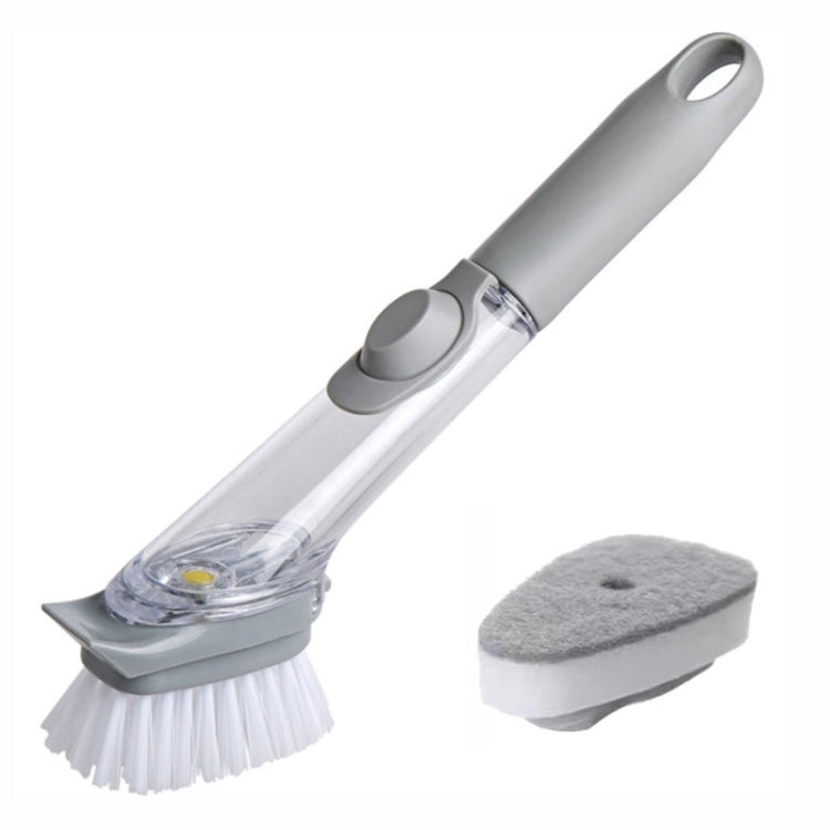 Kitchen Long Handle Automatic Liquid Filling Non-Stick Pan Scrubber Brush Cleaning Brush, Style: Brush+Sponge - Cleaning Tools by PMc TechLife | Online Shopping South Africa | PMc TechLife | Buy Now Pay Later Mobicred