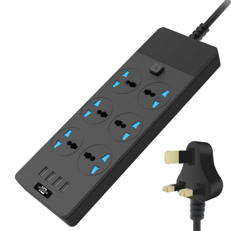 TB-T12 3000W 2m 4-USB Ports + 6-Jacks Multifunctional Flame-Retardant Socket With Switch(UK Plug) - free shipping - PMC TechLife - Order now!