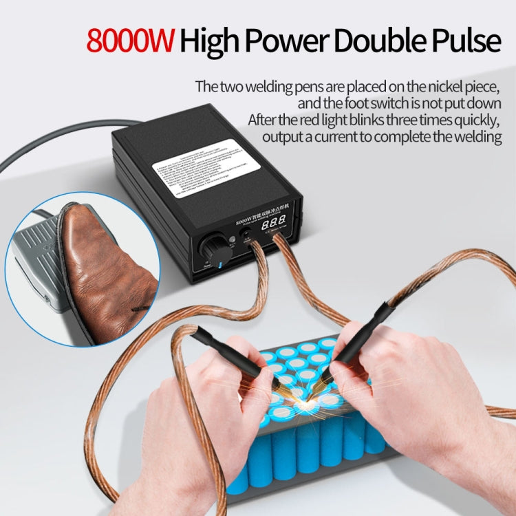 8000W High Power 18650 Battery Handheld Spot Welding Machine, Style: Footswitch Version EU Plug - Others by PMC TechLife | Online Shopping South Africa | PMC TechLife