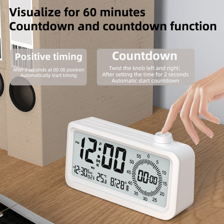 Visual Timer Alarm Clock Dual Display LCD Time Reminder(White) - Alarm Clocks by PMc TechLife | Online Shopping South Africa | PMc TechLife | Buy Now Pay Later Mobicred
