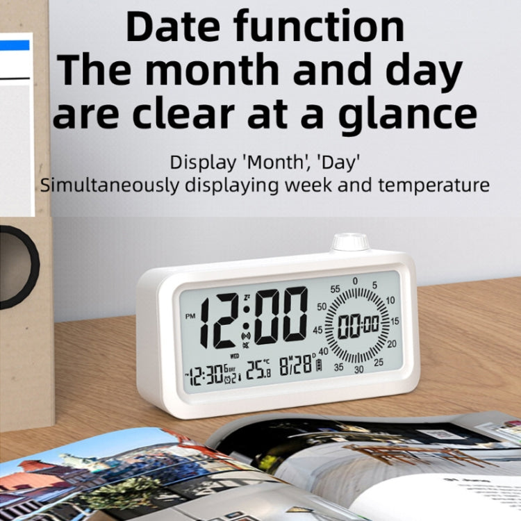 Visual Timer Alarm Clock Dual Display LCD Time Reminder(White) - Alarm Clocks by PMc TechLife | Online Shopping South Africa | PMc TechLife | Buy Now Pay Later Mobicred