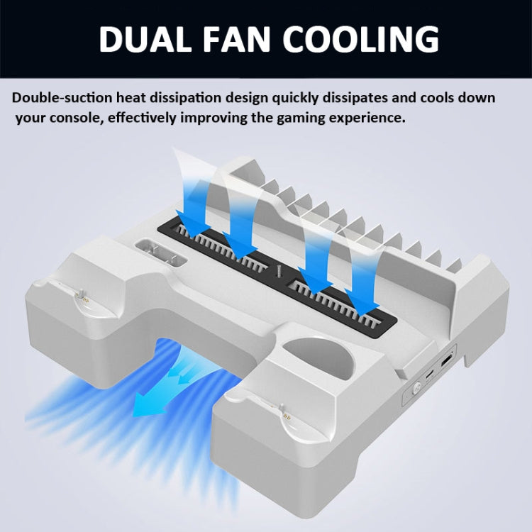 For PS5 iplay Dual-seat Charging and Cooling Base Bracket Storage Rack(White) - free shipping - PMC Jewellery - Order now!