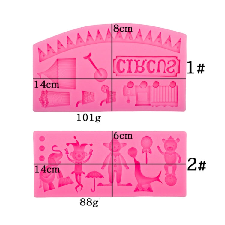 Circus Themed Clown Animal Silicone Mold Baking Cake Decoration Mold, Spec: A823 Gray - Food Molds by PMC Jewellery | Online Shopping South Africa | PMC Jewellery
