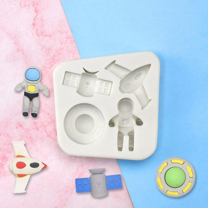 Astronaut Planet Rocket Silicone Fondant Chocolate Mold Cake Decorating Accessories Tools(Grey) - Food Molds by PMC Jewellery | Online Shopping South Africa | PMC Jewellery