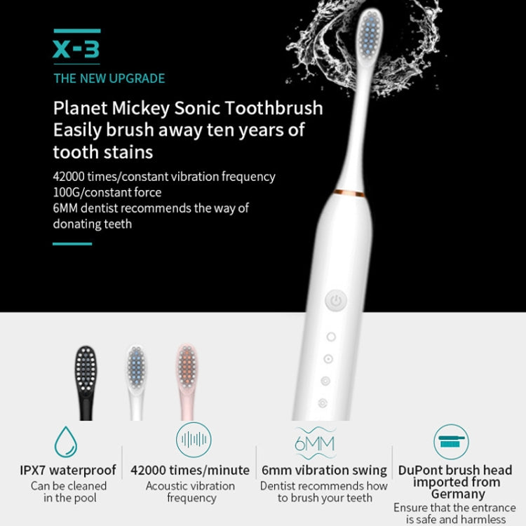 Rechargeable Ultrasonic Soft Bristle Electrical Toothbrushes Flosser 6 Gear With 4 Brushes(Pink) - Toothbrushes by PMC Jewellery | Online Shopping South Africa | PMC Jewellery | Buy Now Pay Later Mobicred