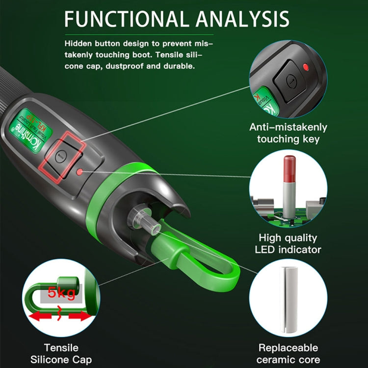 KomShine Metal Visible Laser Light Source Fiber Optic Red Light Pen, Model: KFL-11P-30MW - Fiber Optic Test Pen by KomShine | Online Shopping South Africa | PMC Jewellery | Buy Now Pay Later Mobicred