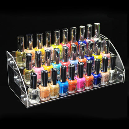 3 Layers  Acrylic Nail Polish Display Rack Transparent Ladder Stand Cosmetic Essential Oil Bottle Holder - Storage Boxes by PMC Jewellery | Online Shopping South Africa | PMC Jewellery
