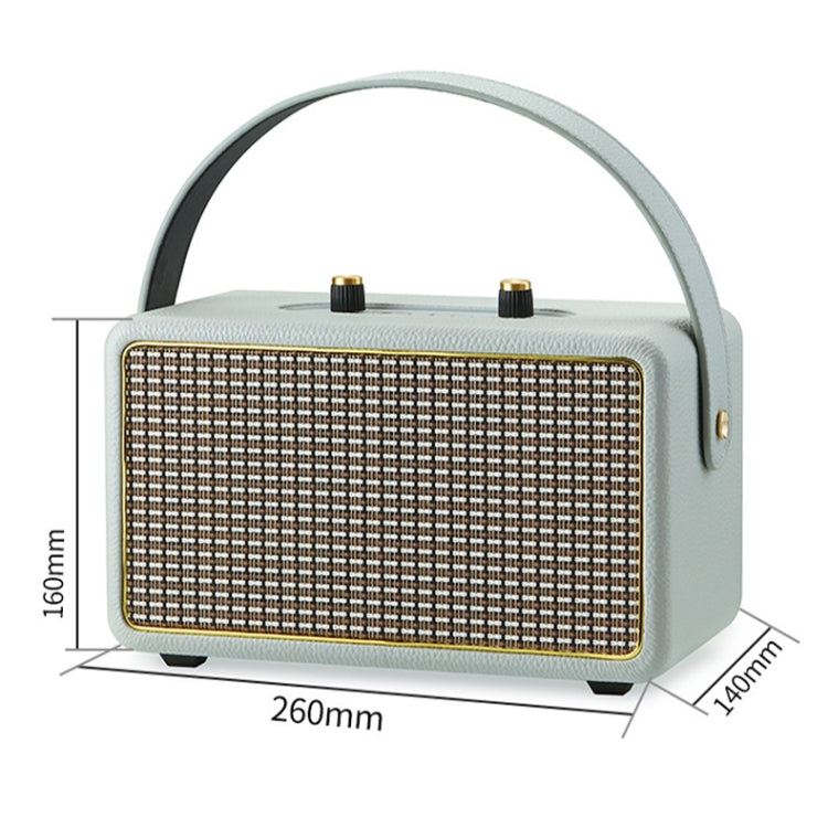 Leather Texture Portable Wooden Home Karaoke Bluetooth Speaker, Color: Gray+Dual-microphone - Desktop Speaker by PMC Jewellery | Online Shopping South Africa | PMC Jewellery | Buy Now Pay Later Mobicred