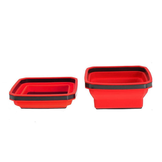 Square Silicone Foldable Magnetic Parts Tray For Small Parts And Tools(Red) - Storage Bags & Boxes by PMC Jewellery | Online Shopping South Africa | PMC Jewellery | Buy Now Pay Later Mobicred