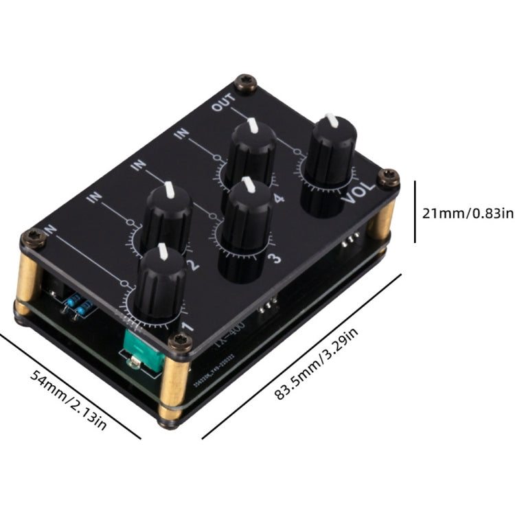 Portable 4-Way Stereo Line Passive Mixer Console(TX400) - Live Sound Effects Processors by PMC TechLife | Online Shopping South Africa | PMC TechLife | Buy Now Pay Later Mobicred