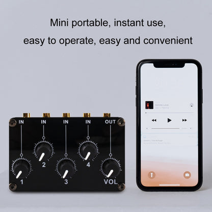 Portable 4-Way Stereo Line Passive Mixer Console(TX400) - Live Sound Effects Processors by PMC Jewellery | Online Shopping South Africa | PMC Jewellery | Buy Now Pay Later Mobicred