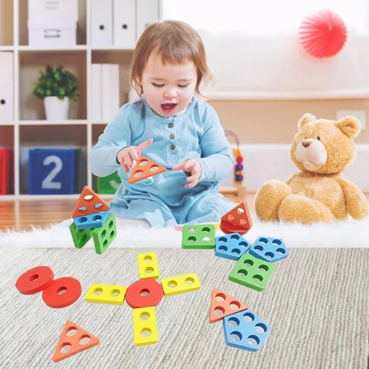 Children Geometric Shapes Color Matching Building Blocks Columns Toys(21 In 1 Macaron) - Building Blocks by PMC Jewellery | Online Shopping South Africa | PMC Jewellery