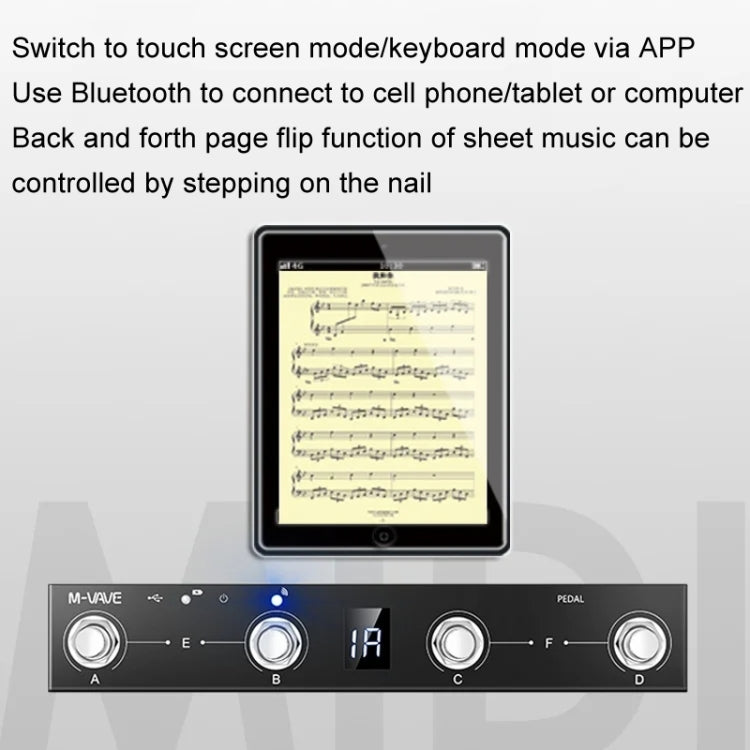 M-VAVE MIDI Bluetooth Controller MIDI Pedal Page Turner Multifunctional Musical Instrument Accessories - free shipping - PMC Jewellery - Order now!