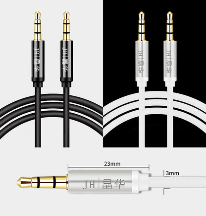 JINGHUA Audio Cable 3.5mm Male To Male AUX Audio Adapter Cable, Size: 1.2m(3 Knots Black) - Video & Audio Cable by JINGHUA | Online Shopping South Africa | PMC Jewellery | Buy Now Pay Later Mobicred