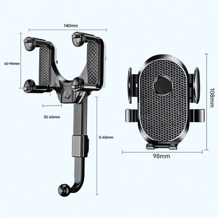 Car Rearview Mirror Mobile Phone Holder Multifunctional AR Navigation Support Bracket(Extending Rod) - Car Holders by PMC TechLife | Online Shopping South Africa | PMC TechLife | Buy Now Pay Later Mobicred