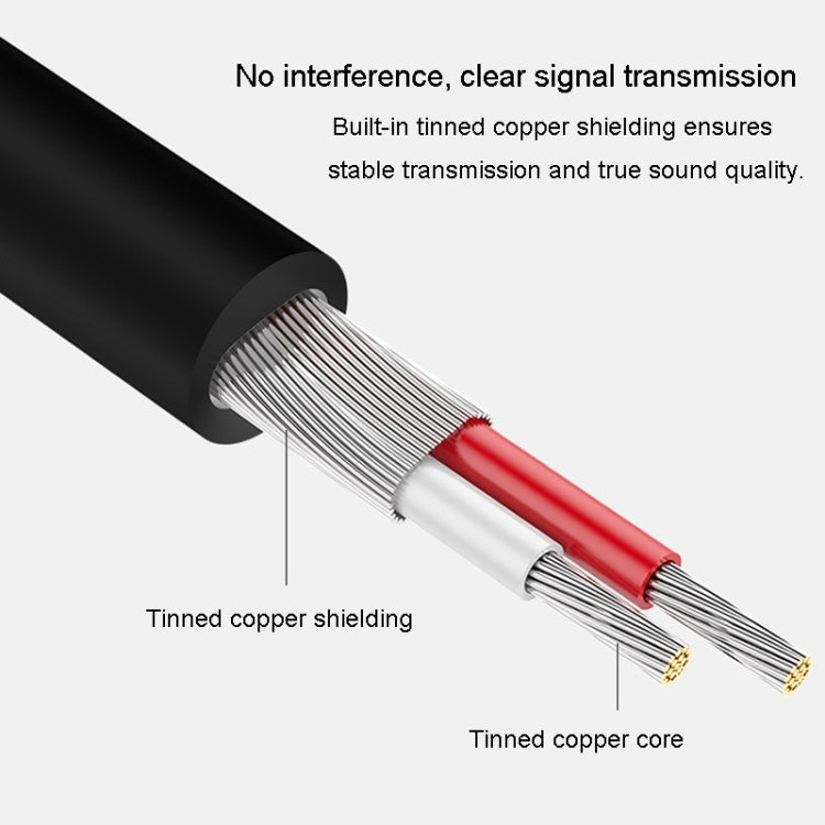 JINGHUA 3.5mm To 2RCA Audio Cable Game Console Outdoor Audio Connection Cable, Size: 30m(Grey) - RCA Cable by JINGHUA | Online Shopping South Africa | PMC Jewellery | Buy Now Pay Later Mobicred