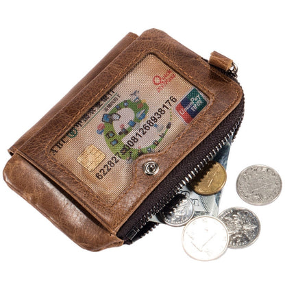 BULL CAPTAIN 01 RFID Anti-theft Multifunctional Cowhide Vertical Detachable Men Wallet(Coffee) - Antimagnetic RFID Package by BULL CAPTAIN | Online Shopping South Africa | PMC Jewellery | Buy Now Pay Later Mobicred