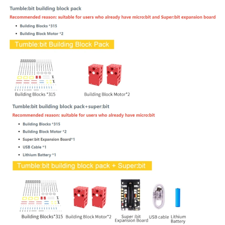 Yahboom Micro: Bit Self-Balancing Block Building Programmable APP Control Robot Kit, Spec: Tumblebit Pack - Components Kits by Yahboom | Online Shopping South Africa | PMC Jewellery