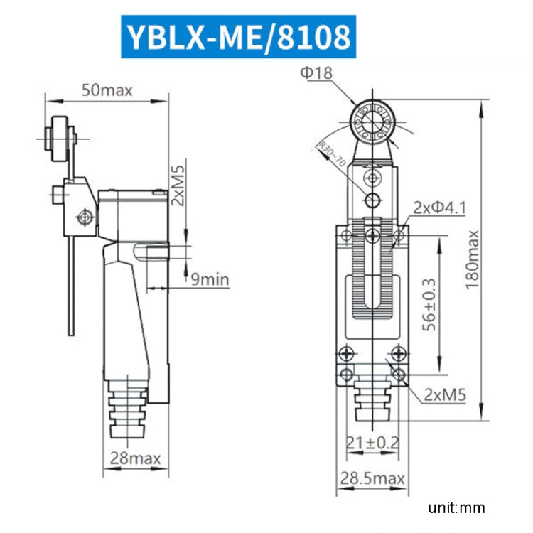 CHNT YBLX-ME8108 Limiter Travel Switches Micro Self-Resetting Stroke Switch - Switch by CHNT | Online Shopping South Africa | PMC TechLife | Buy Now Pay Later Mobicred