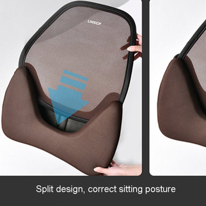 LINXICP 3 In 1 Car Seat Lumbar Cushion Summer Special Memory Foam Breathable Car Back Pad(Gray) - Seat Accessories by LINXICP | Online Shopping South Africa | PMC Jewellery | Buy Now Pay Later Mobicred