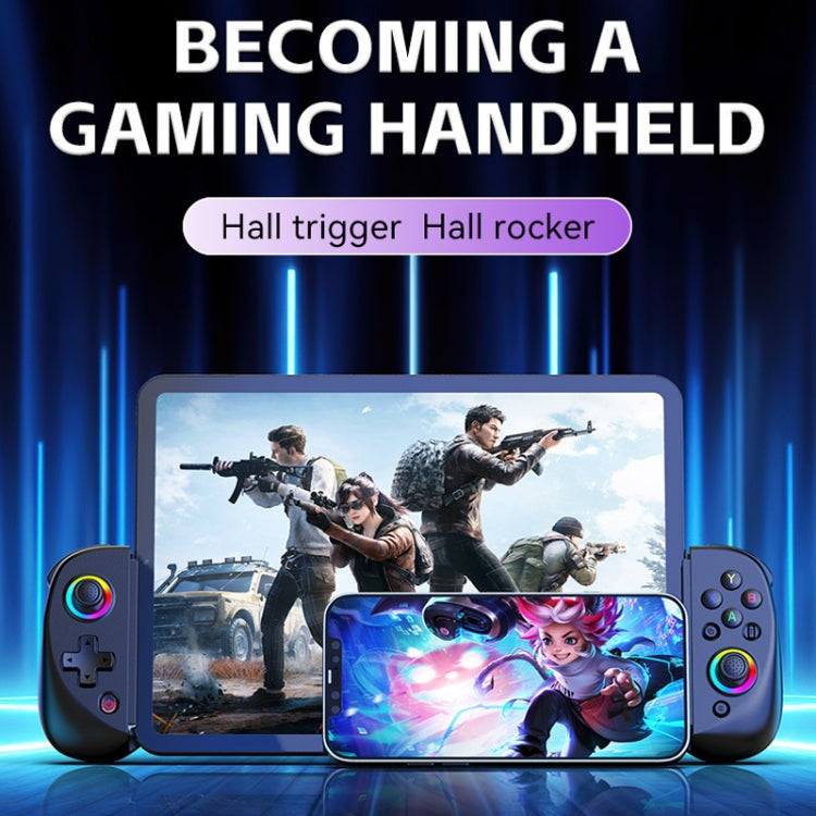 D8 Mobile Phone Stretch Band Light Gamepad Dual Hall Wireless Bluetooth Somatic Vibration Grip for PC / Android / IOS / Tablet / PS3 / PS4 / Switch, Color: Black - Gamepads by PMC TechLife | Online Shopping South Africa | PMC TechLife | Buy Now Pay Later Mobicred