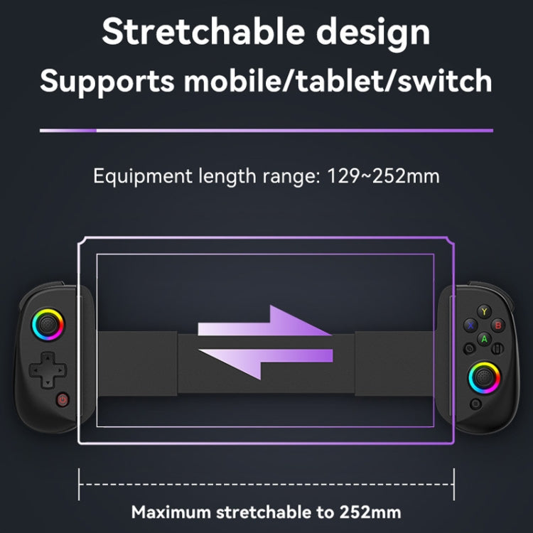 D8 Mobile Phone Stretch Band Light Gamepad Dual Hall Wireless Bluetooth Somatic Vibration Grip for PC / Android / IOS / Tablet / PS3 / PS4 / Switch, Color: Black - Gamepads by PMC TechLife | Online Shopping South Africa | PMC TechLife | Buy Now Pay Later Mobicred