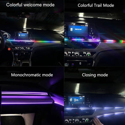 Car Interior Fiber Optic Cold Light RGB Ambient Lamp Center Phantom Footwell Atmosphere Lights, Style: One To Two 110cm+35cm(Colorful Double Control) - Atmosphere lights by PMC Jewellery | Online Shopping South Africa | PMC Jewellery | Buy Now Pay Later Mobicred