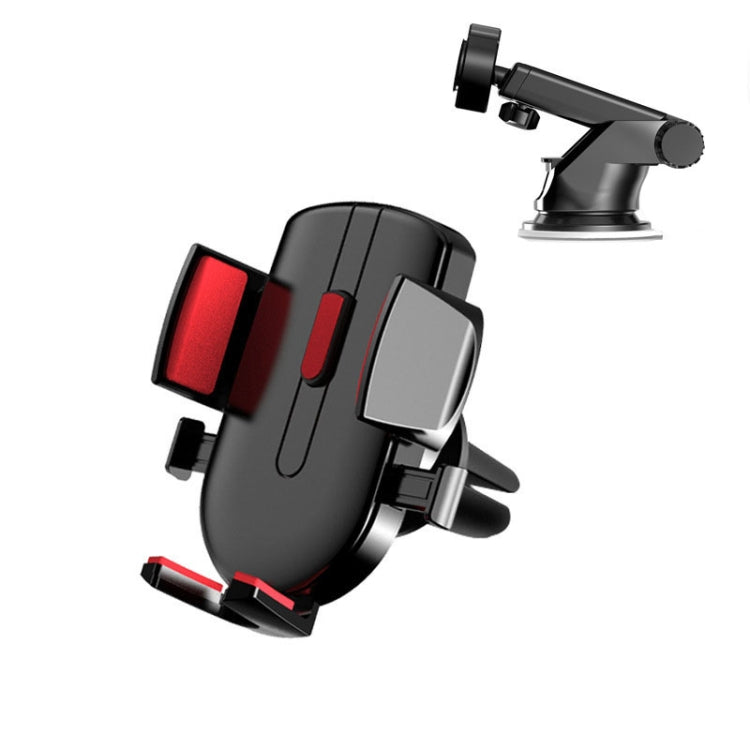 2 In 1 Car Cell Phone Telescopic Holder Universal Automobile Navigation Bracket(Red) - Car Holders by PMC TechLife | Online Shopping South Africa | PMC TechLife | Buy Now Pay Later Mobicred