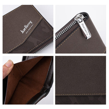 Baellerry D5106 RFID Anti-theft Retro Zipper Wallet Spliced Short Coin Purse(Light Brown) - Antimagnetic RFID Package by Baellerry | Online Shopping South Africa | PMC Jewellery