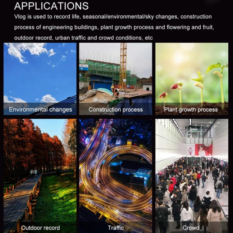 4K Time-Lapse Camera Microlight Full Color Night Vision Security Recording Construction Site Time-Lapse Camera(Black) - Video Cameras by PMC TechLife | Online Shopping South Africa | PMC TechLife | Buy Now Pay Later Mobicred