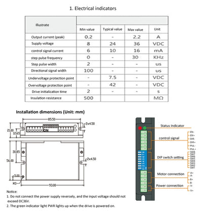 HANPOSE HPD332 2.2A 8-36V Stepper Motor Driver For 20 28 35 42 Motor - Parts by HANPOSE | Online Shopping South Africa | PMC Jewellery | Buy Now Pay Later Mobicred