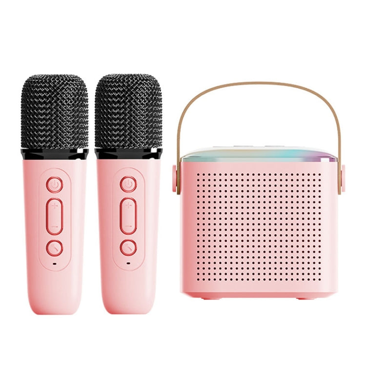 Home Portable Bluetooth Speaker Small Outdoor Karaoke Audio, Color: Y1 Pink(Double wheat) - Microphone by PMC Jewellery | Online Shopping South Africa | PMC Jewellery | Buy Now Pay Later Mobicred