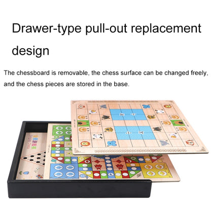 3 in 1 F Model Wooden Multifunctional Parent-Child Interactive Children Educational Chessboard Toy Set - Table Games by PMC Jewellery | Online Shopping South Africa | PMC Jewellery | Buy Now Pay Later Mobicred