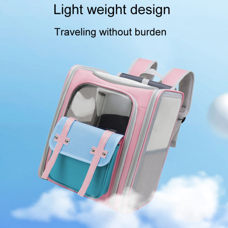 Square Foldable Cats Backpack Pets Outdoor Portable Double Shoulder Bag(Model 8 Blue) - Pet Storages & Bags by PMC TechLife | Online Shopping South Africa | PMC TechLife | Buy Now Pay Later Mobicred