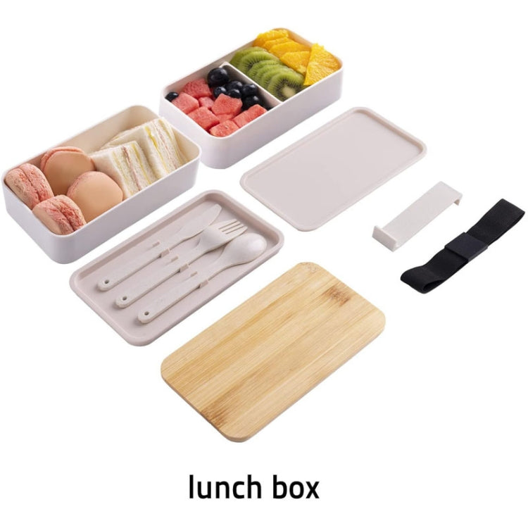 1200ml Portable Compartment Insulated Double Layer Lunch Box Microwavable Plastic Food Container, Color: With Insulation Bag White - Cutlery Sets by PMC Jewellery | Online Shopping South Africa | PMC Jewellery