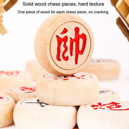 Portable Solid Wood Chinese Chess Adult Gift Student Chess Set With Leather Chess Board, Specification: 50 Beechwood Chess Pieces - Table Games by PMC Jewellery | Online Shopping South Africa | PMC Jewellery | Buy Now Pay Later Mobicred